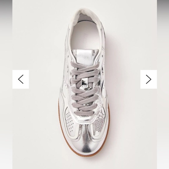 NWOT Alohas tb. 490 Leather Sneakers Rife Shimmer Silver Cream - Picture 5 of 7